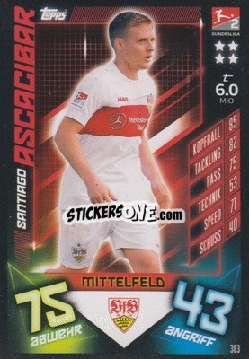 Sticker Santiago Ascacibar - German Fussball Bundesliga 2019-2020. Match Attax n. 383 - Topps