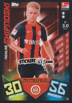 Figurina Nicklas Shipnoski - German Fussball Bundesliga 2019-2020. Match Attax - Topps