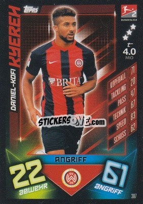 Sticker Daniel-Kofi Kyereh - German Fussball Bundesliga 2019-2020. Match Attax n. 387 - Topps