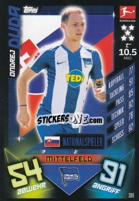Sticker Ondrej Duda - German Fussball Bundesliga 2019-2020. Match Attax n. 389 - Topps