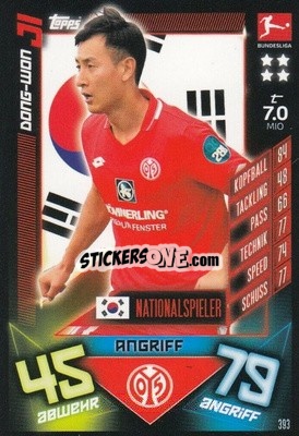 Sticker Dong-Won Ji - German Fussball Bundesliga 2019-2020. Match Attax n. 393 - Topps