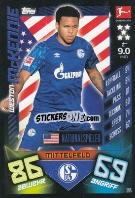 Sticker Weston McKennie - German Fussball Bundesliga 2019-2020. Match Attax n. 395 - Topps