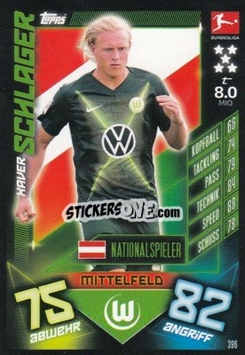 Sticker Xaver Schlager - German Fussball Bundesliga 2019-2020. Match Attax n. 396 - Topps