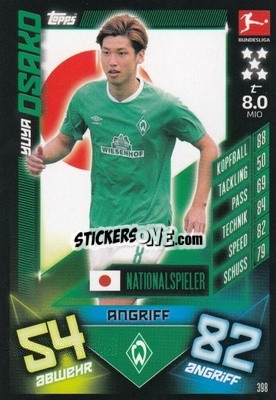 Sticker Yuya Osako - German Fussball Bundesliga 2019-2020. Match Attax n. 398 - Topps