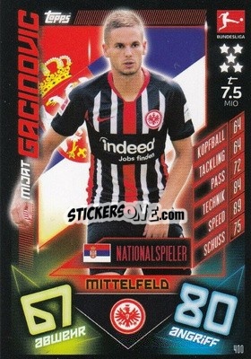 Sticker Mijat Gacinovic - German Fussball Bundesliga 2019-2020. Match Attax n. 400 - Topps