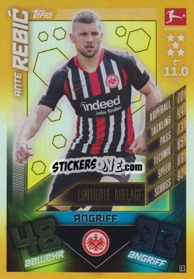 Sticker Ante Rebic - German Fussball Bundesliga 2019-2020. Match Attax n. LE3 - Topps