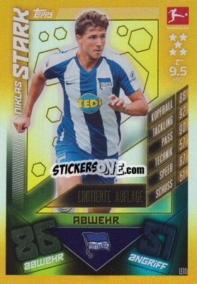 Sticker Niklas Stark - German Fussball Bundesliga 2019-2020. Match Attax n. LE10 - Topps