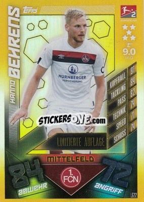 Sticker Hanno Behrens - German Fussball Bundesliga 2019-2020. Match Attax - Topps