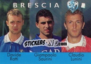 Sticker Davide Ratti / Giampaolo Saurini / Claudio Lunini - Calcioflash 1996 - Euroflash