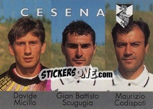 Cromo Davide Micillo / Gian Battista Scugugia / Maurizio Codispoti - Calcioflash 1996 - Euroflash