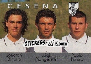 Sticker Jonatan Binotto / Luigi Piangerelli / Paolo Ponzo - Calcioflash 1996 - Euroflash