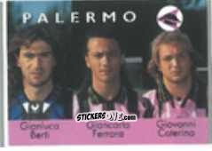 Sticker Gianluca Berti / Giancarlo Ferrara / Giovanni Caterino - Calcio Flash 1996 n. 365 - Euroflash