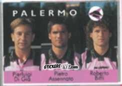 Sticker Pierluigi Di Gia / Pietro Assennato / Roberto Biffi - Calcio Flash 1996 n. 366 - Euroflash