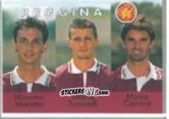 Sticker Massimo Mariotto / Marco Tomaselli / Marco Carrara - Calcio Flash 1996 n. 387 - Euroflash