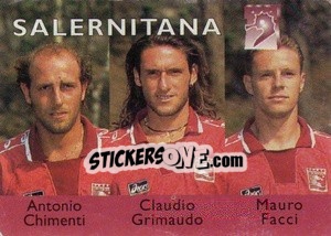 Sticker Antonio Chimenti / Claudio Grimaudo / Mauro Facci - Calcioflash 1996 n. 389 - Euroflash