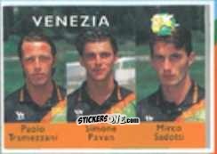 Figurina Paolo Tramezzani / Simone Pavan / Mirco Sadotti - Calcio Flash 1996 n. 394 - Euroflash