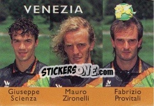 Cromo Giuseppe Scienza / Mauro Zironelli / Fabrizio Provitali - Calcioflash 1996 - Euroflash