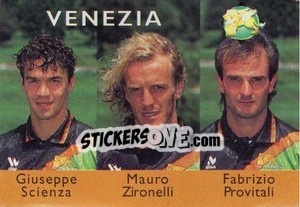 Sticker Giuseppe Scienza / Mauro Zironelli / Fabrizio Provitali - Calcioflash 1996 n. 395 - Euroflash