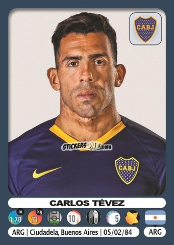 Sticker Carlos Tevez - Fùtbol Argentino 2019-2020 n. 114 - Panini
