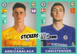 Sticker Kepa Arrizabalaga / Andreas Christensen - FIFA 365 2020. 442 stickers version - Panini