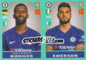 Sticker Antonio Rüdiger /  Emerson Palmieri - FIFA 365 2020. 442 stickers version - Panini