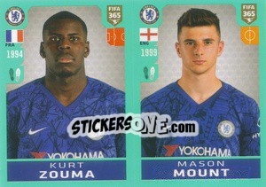 Sticker Kurt Zouma / Mason Mount - FIFA 365 2020. 442 stickers version n. 9 - Panini
