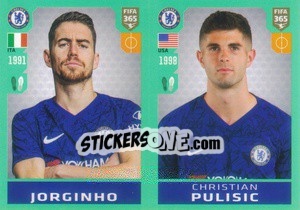 Sticker Jorginho / Christian Pulisic - FIFA 365 2020. 442 stickers version n. 15 - Panini