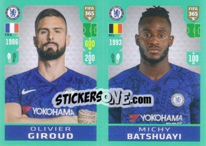 Sticker Olivier Giroud / Michy Batshuayi - FIFA 365 2020. 442 stickers version - Panini