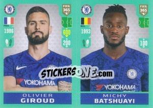 Sticker Olivier Giroud / Michy Batshuayi - FIFA 365 2020. 442 stickers version n. 19 - Panini