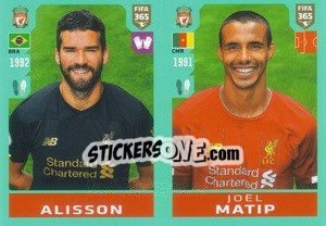 Sticker Alisson / Joël Matip - FIFA 365 2020. 442 stickers version n. 22 - Panini