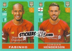 Sticker Fabinho / Jordan Henderson - FIFA 365 2020. 442 stickers version - Panini