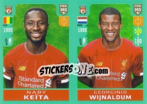 Sticker Naby Keïta /  Georginio Wijnaldum - FIFA 365 2020. 442 stickers version n. 28 - Panini