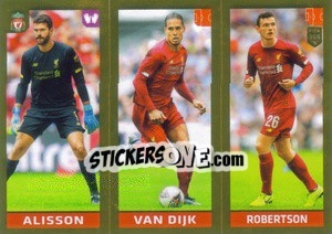 Sticker Alisson / van Dijk / Andrew Robertson - FIFA 365 2020. 442 stickers version n. 30 - Panini