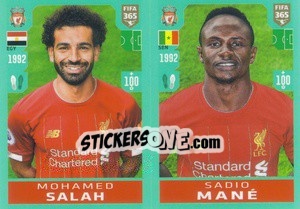 Sticker Mohamed Salah / Sadio Mané - FIFA 365 2020. 442 stickers version n. 35 - Panini