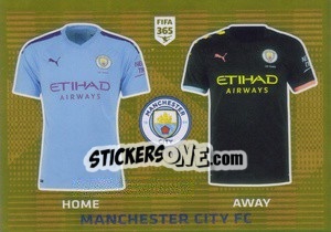 Sticker Manchester City FC T-Shirt - FIFA 365 2020. 442 stickers version n. 37 - Panini
