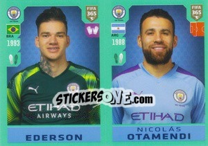 Sticker Ederson / Nicolás Otamendi - FIFA 365 2020. 442 stickers version n. 38 - Panini