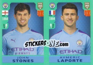 Cromo John Stones / Aymeric Laporte - FIFA 365 2020. 442 stickers version - Panini
