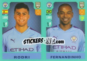 Sticker Rodrigo / Fernandinho - FIFA 365 2020. 442 stickers version n. 42 - Panini