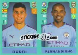 Sticker Rodrigo / Fernandinho - FIFA 365 2020. 442 stickers version - Panini