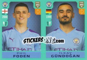 Sticker Phil Foden - İlkay Gündoğan - FIFA 365 2020. 442 stickers version - Panini
