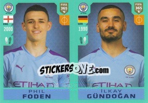 Sticker Phil Foden - Ilkay Gündogan - FIFA 365 2020. 442 stickers version n. 43 - Panini