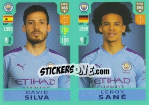 Sticker David Silva / Leroy Sané - FIFA 365 2020. 442 stickers version n. 47 - Panini