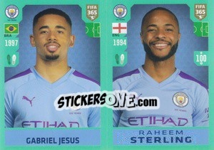 Sticker Gabriel Jesus / Raheem Sterling - FIFA 365 2020. 442 stickers version - Panini