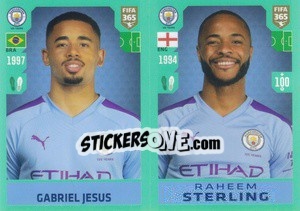 Sticker Gabriel Jesus / Raheem Sterling - FIFA 365 2020. 442 stickers version n. 51 - Panini