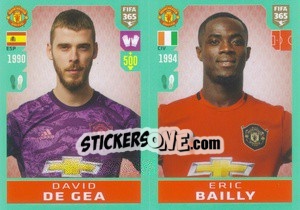 Sticker David de Gea / Eric Bailly - FIFA 365 2020. 442 stickers version n. 54 - Panini