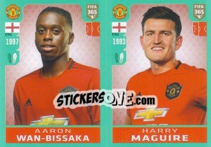 Sticker Aaron Wan-Bissaka / Harry Maguire - FIFA 365 2020. 442 stickers version n. 58 - Panini