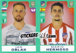 Sticker Jan Oblak / Mario Hermoso - FIFA 365 2020. 442 stickers version n. 70 - Panini