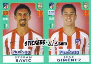 Sticker Stefan Savic / José Giménez - FIFA 365 2020. 442 stickers version n. 72 - Panini