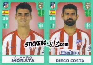 Sticker Álvaro Morata / Diego Costa - FIFA 365 2020. 442 stickers version n. 83 - Panini