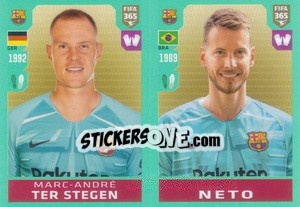 Cromo Marc-André ter Stegen / Neto - FIFA 365 2020. 442 stickers version n. 86 - Panini
